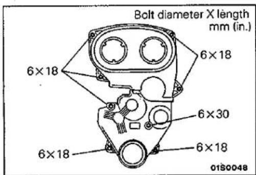 Bolt diameter X length mm (in.) 6×18 6×18 6×30 6×18 6×18 01S0048