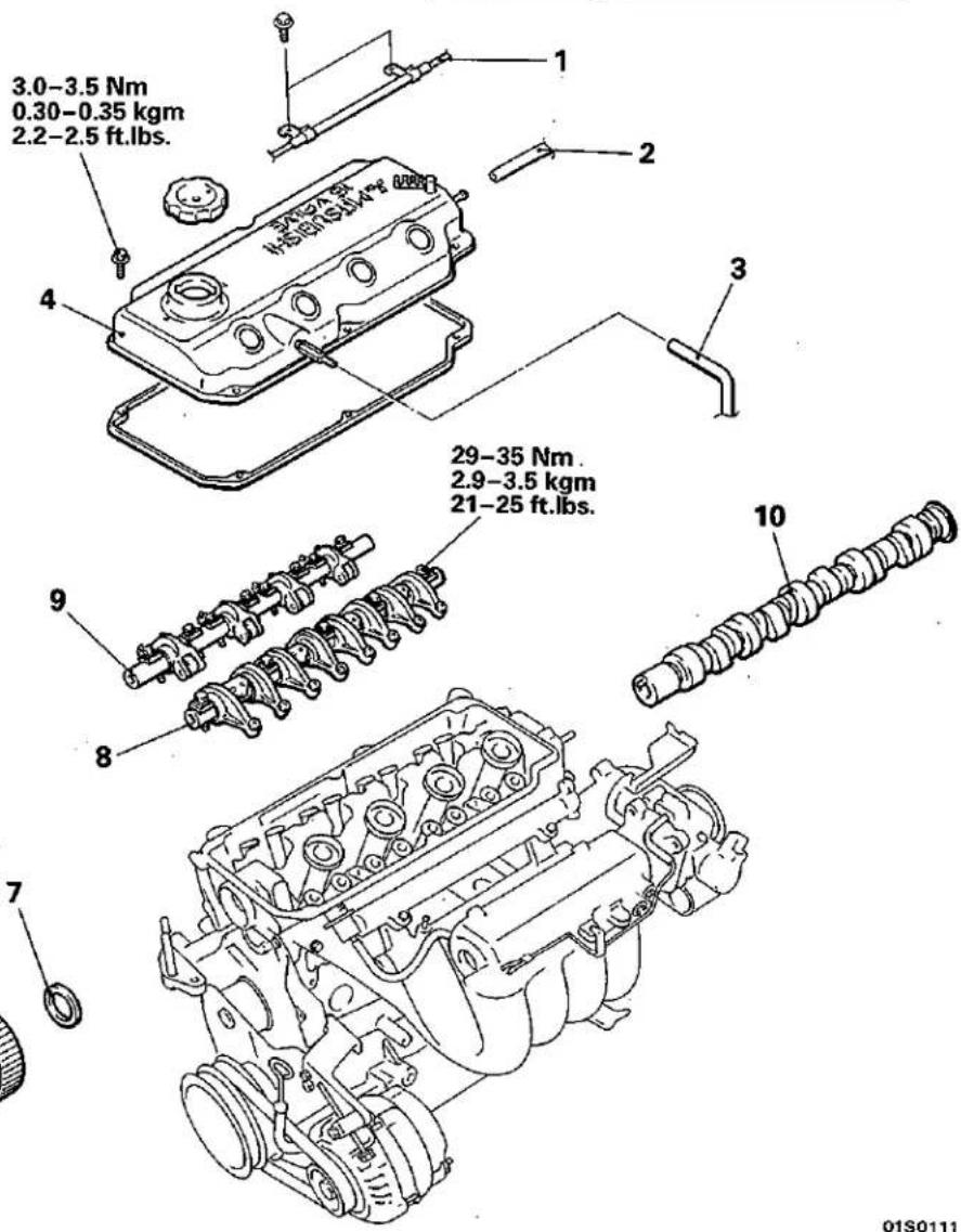 3.0-3.5 Nm 0.30-0.35 kgm 2.2-2.5 ft.lbs. 29-35 Nm 2.9-3.5 kgm 21-25 ft.lbs. 1 2 3 4 7 8 9 10 H-ENKSAF 01S0111