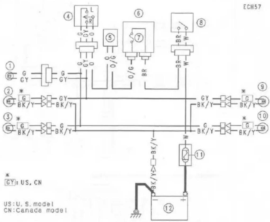 MITSUBISHI Vulcan 800 (1996) - Turn Signal Relay Inspection - 5