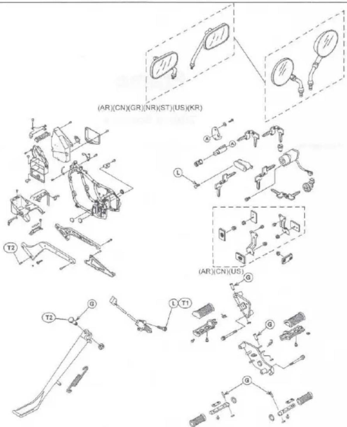 (AR)(CN)(GR)(NR)(ST)(US)(KR) T2 L (AR)(CN)(US) G T1 G G G T2