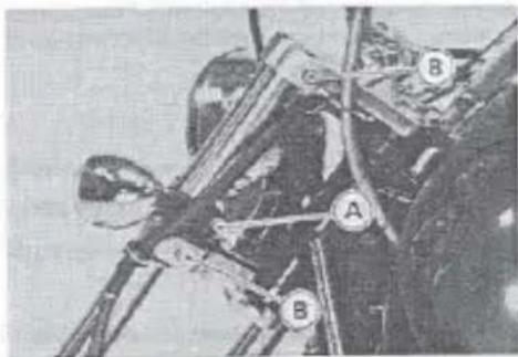 Technical diagram of aircraft wing structure with labeled components A and B