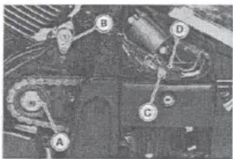 Technical diagram of a mechanical or electrical component with labeled parts A, B, C, and D