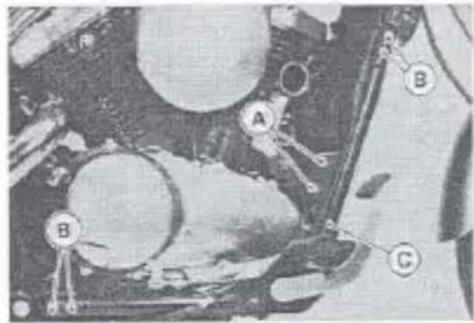 Technical diagram with labeled components A, B, and C, likely from an engineering or mechanical context.