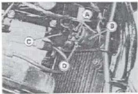 Technical diagram of a mechanical or electrical component with labeled parts A, B, C, and D
