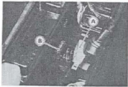 Technical diagram with labeled components A and B, likely from an engineering or mechanical assembly context