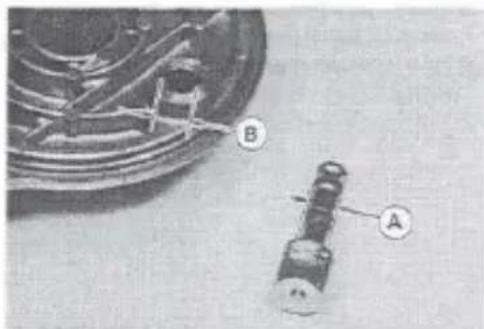 Technical diagram showing a mechanical component with labeled parts A and B, likely from an engineering or manufacturing context.