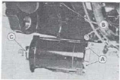 Technical diagram with labeled components A, B, and C, likely from an engineering or mechanical context.