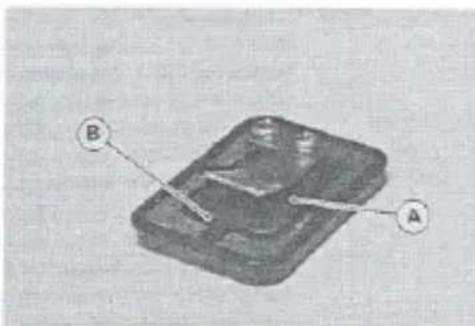 Diagram of a device with labeled parts A and B, likely illustrating a component or assembly.