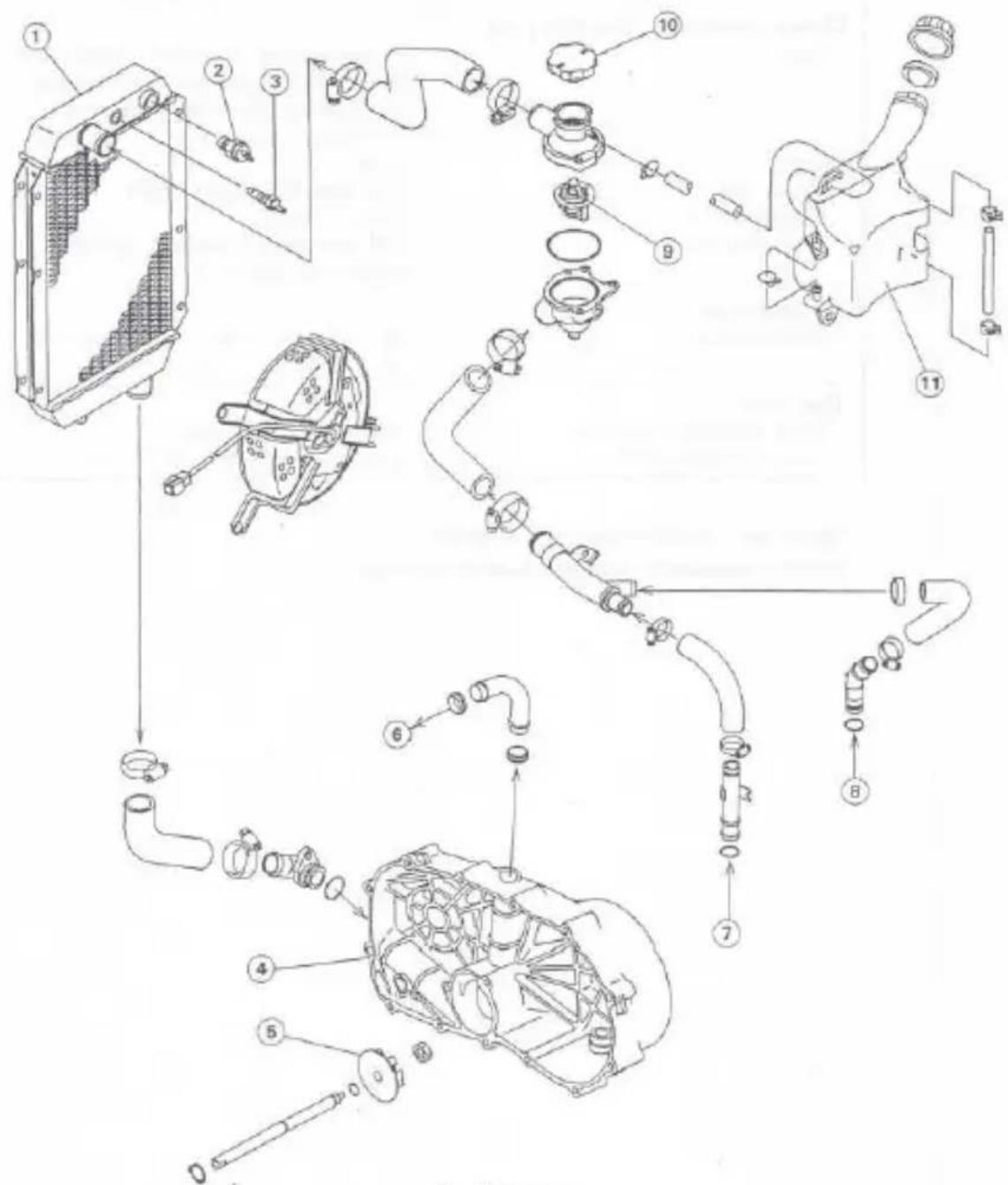 Exploded view diagram of a mechanical assembly with numbered parts for identification