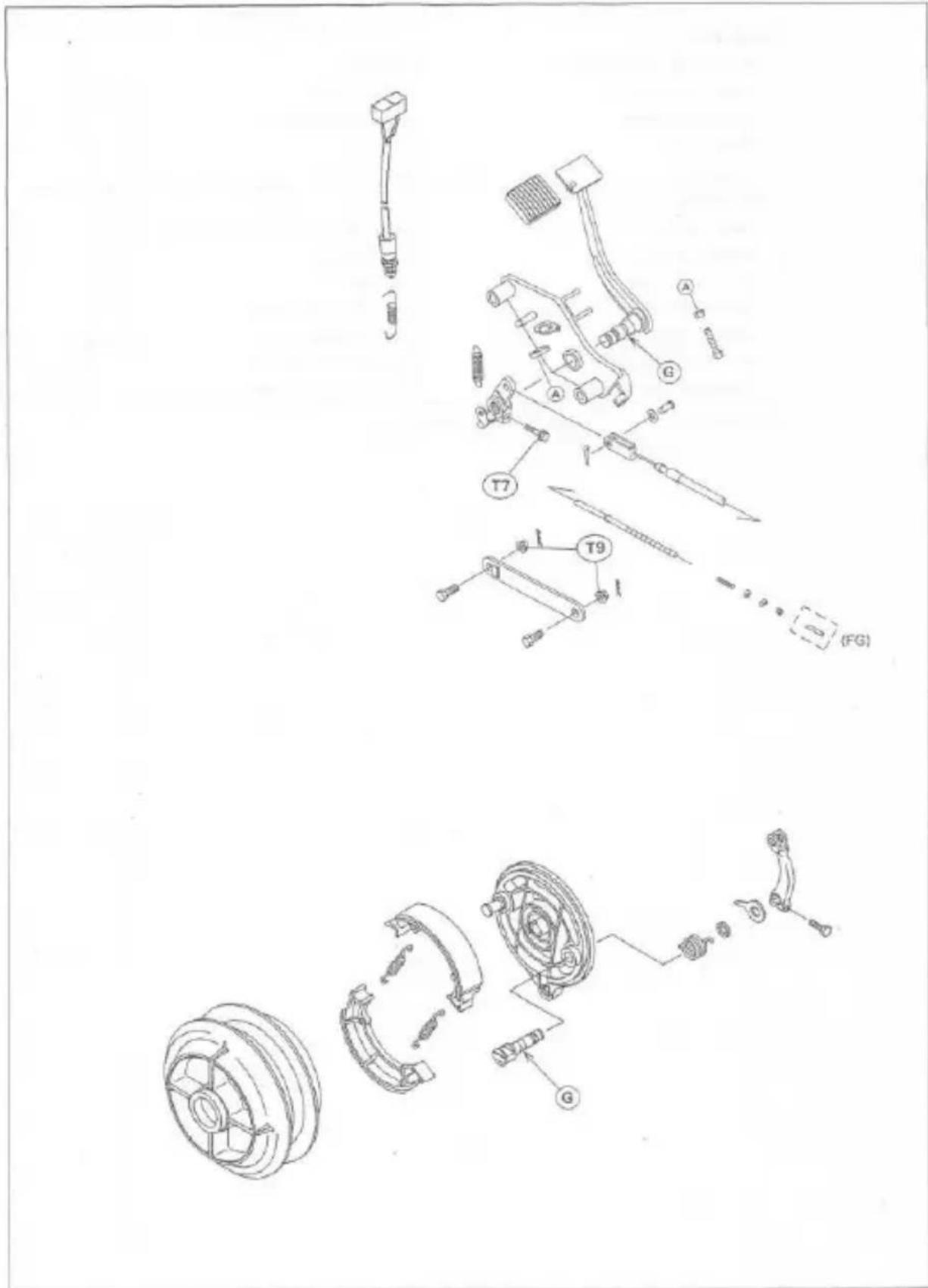 Technical diagram of mechanical assembly with labeled components and exploded views