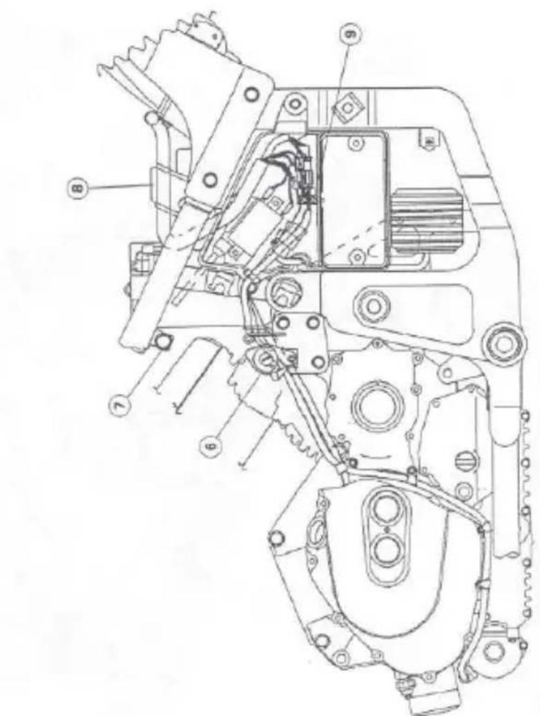 Technical diagram of a mechanical assembly with numbered components for identification