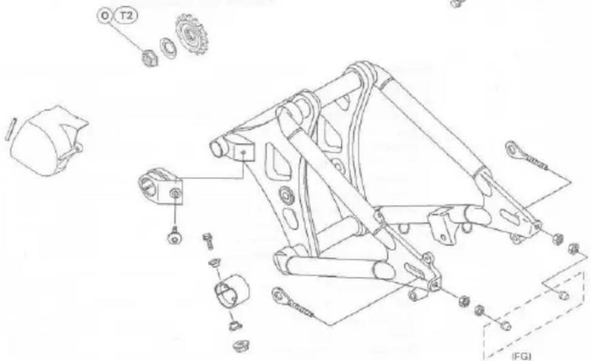 Technical diagram of a mechanical assembly with labeled parts and exploded view, including gears, springs, and housing components.