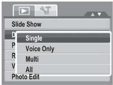 Slide Show Single Voice Only Multi All Photo Edit