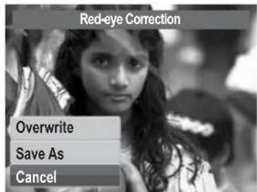 Red-eye Correction Overwrite Save As Cancel