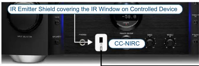 IR Emitter Shield covering the IR Window on Controlled Device -58.0 INPUT SELECTOR SPARES PUNES POWER ENRICE BAS THREE CC-NIRC