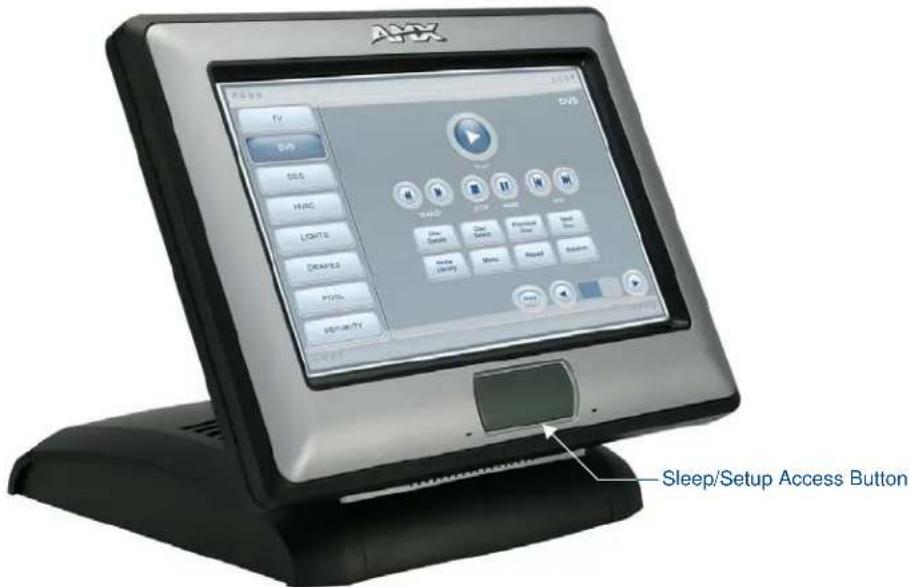 AMX TV GPS SIZE HANG LIGHTS DRAPES POTSL SECURITY AVS Sleep/Setup Access Button