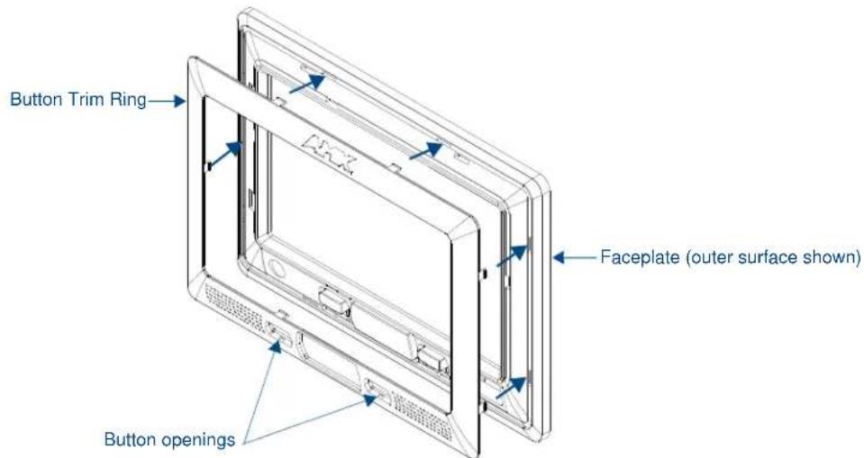 Button Trim Ring Faceplate (outer surface shown) Button openings
