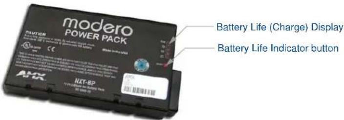 modero POWER PACK CAUTION Battery Life (Charge) Display Battery Life Indicator button NXT-8P 1230 GB 1230 GB 1230 GB AMX 250 GB 250 GB 250 GB 250 GB
