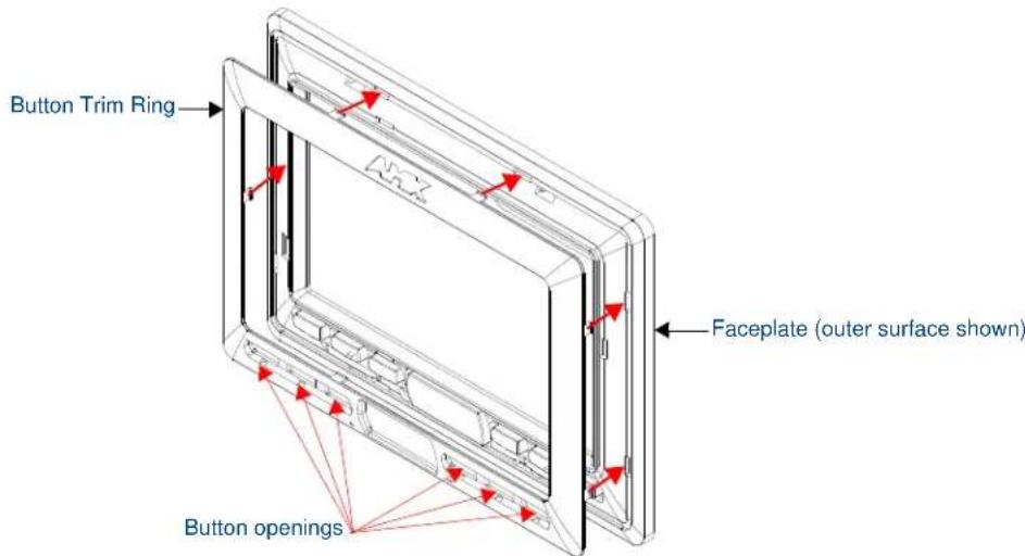 Button Trim Ring Faceplate (outer surface shown) Button openings