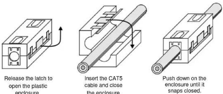 AMX NXT-CV10 - Installing CAT5 Suppression Ferrites for a CV10 Panel - 1