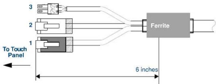 3 2 1 To Touch Panel Ferrite 6 inches