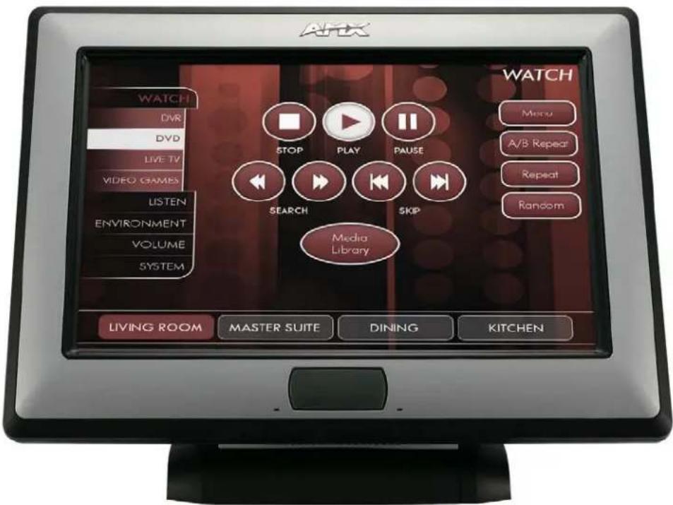 AT&T WATCH STOP PLAY PAUSE SEARCH SKIP Media Library LIVING ROOM MASTER SUITE DINING KITCHEN MARCH A/B Repeat Repeat Random