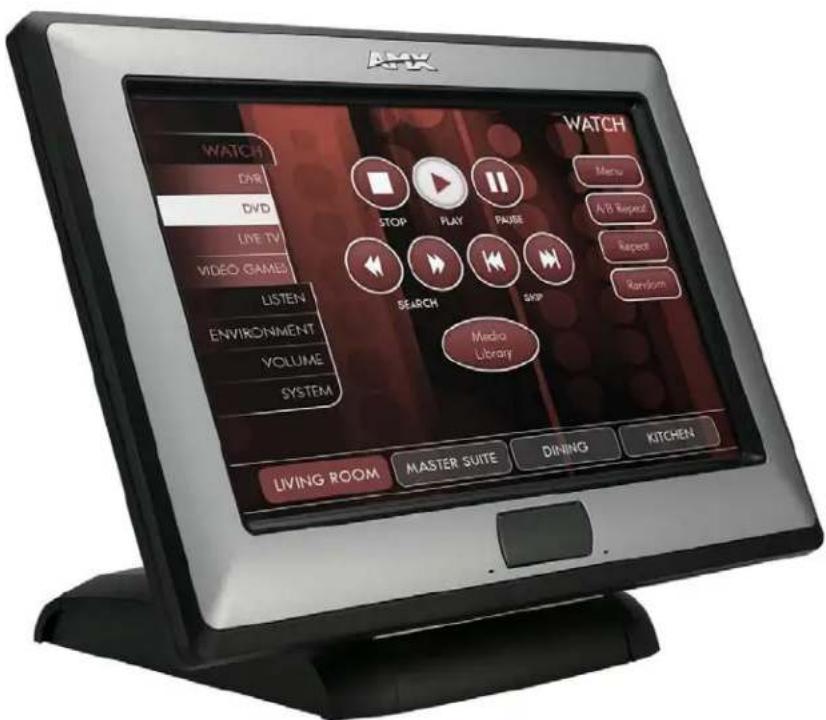 AMX WATCH DVR DVD LIVE TV VIDEO GAMES LISTEN ENVIRONMENT VOLUME SYSTEM LIVING ROOM MASTER SUITE DINING KITCHEN STOP PLAY PAUSE SEARCH SNIP MEDIA Library MANU AVB Report Report Random