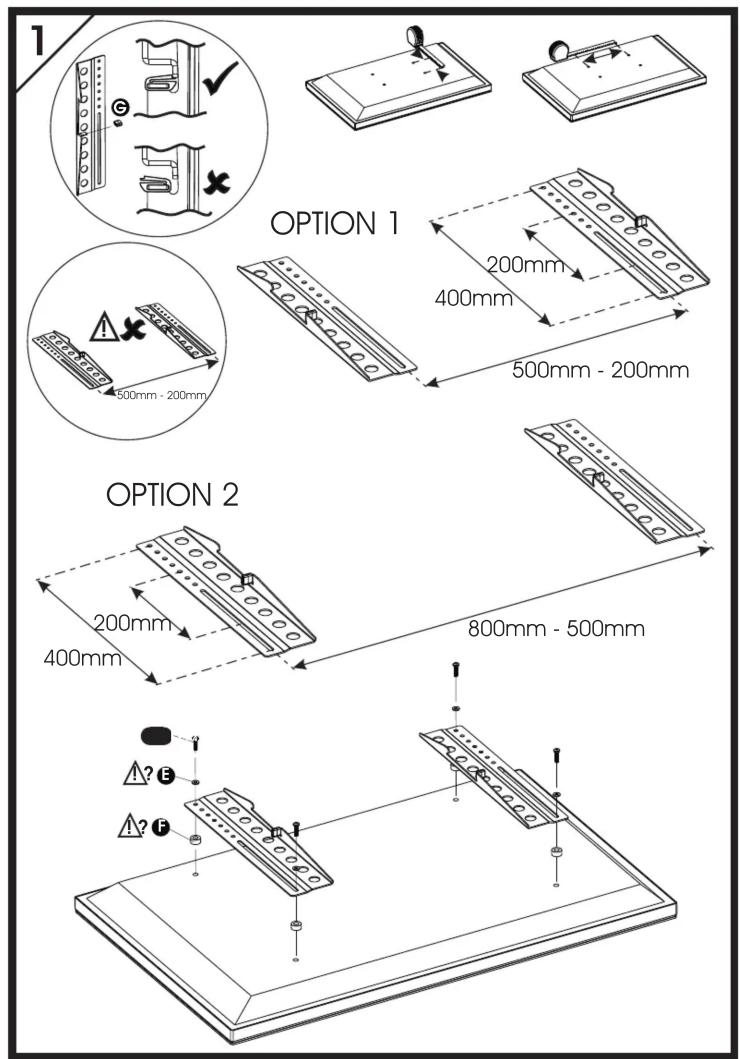 1 OPTION 1 200mm 400mm 500mm - 200mm OPTION 2 200mm 400mm 800mm - 500mm A? E A? F
