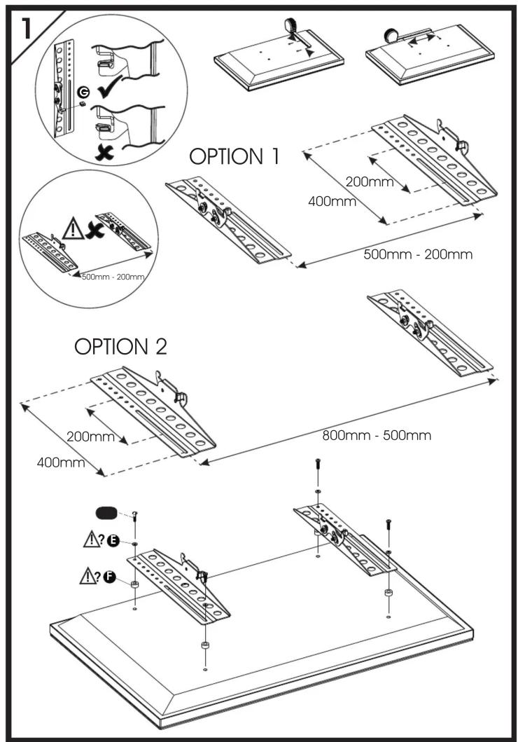 1 OPTION 1 200mm 400mm 500mm - 200mm OPTION 2 200mm 400mm 800mm - 500mm A? E A? F