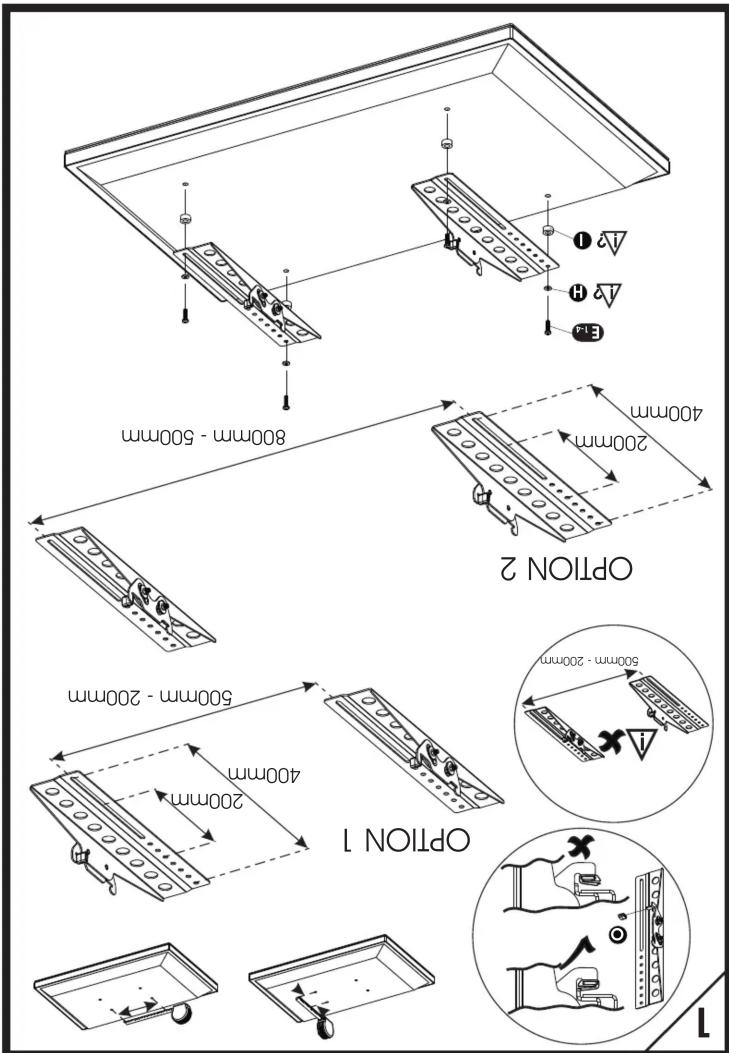Option 1 500mm - 200mm 400mm 200mm 800mm - 500mm Option 2 500mm - 200mm Option 1