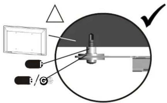Technical diagram showing mechanical assembly with labeled components and a checkmark indicating approval or confirmation.