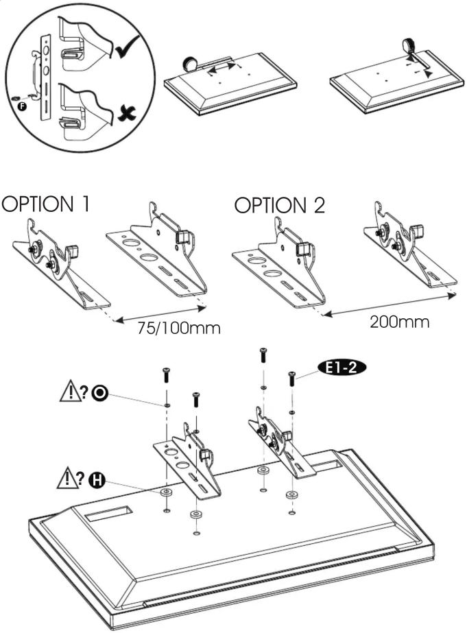 OPTION 1 75/100mm OPTION 2 200mm E1-2 A? H A? O