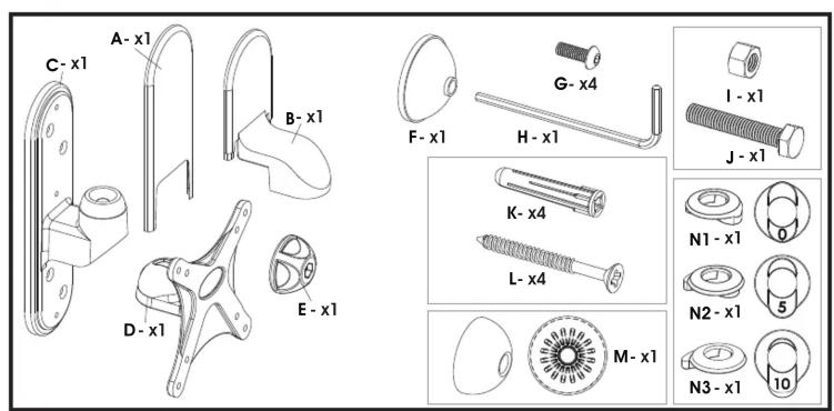 C - x1 A - x1 B - x1 D - x1 E - x1 F - x1 G - x4 H - x1 I - x1 J - x1 K - x4 L - x4 M - x1 N1 - x1 N2 - x1 N3 - x1 0 5 10