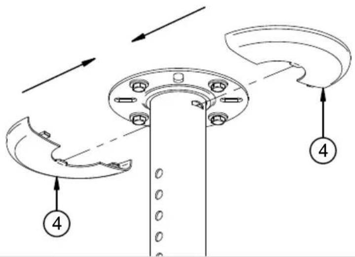 Technical diagram showing mechanical assembly with labeled parts and directional arrows indicating motion or flow.