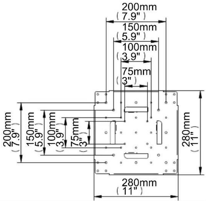 200mm (7.9") 150mm (5.9") 100mm (3.9") 75mm (3") 200mm (7.9") 150mm (5.9") 100mm (3.9) 75mm (3") 280mm (11") 280mm (11)