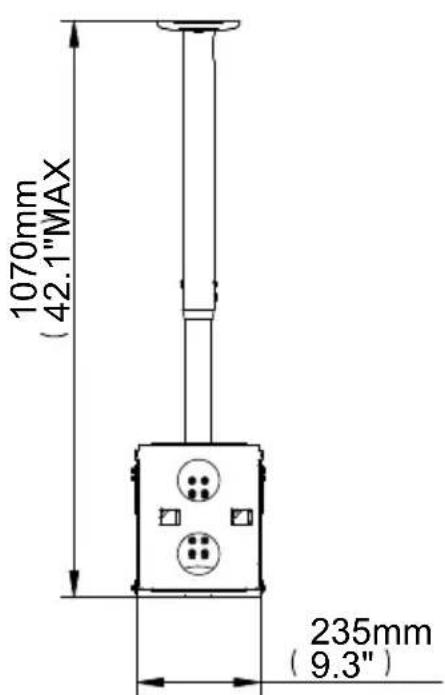 1070mm (42.1"MAX) 235mm (9.3")