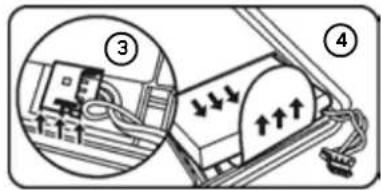 Diagram showing a mechanical device with labeled parts and directional arrows, likely illustrating a motion or system change.