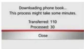 Downloading phone book... This process might take some minutes. Transferred: 110 Processed: 30 Close