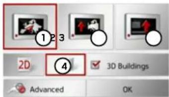 ① 2 D ④ 3D Buildings Advanced OK