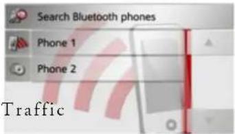 Search Bluetooth phones Phone 1 Phone 2 Traffic