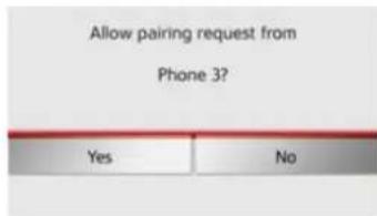 Allow pairing request from Phone 3? Yes No
