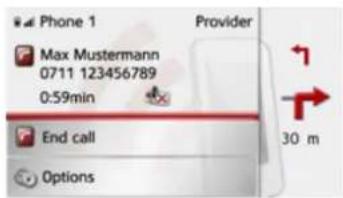 Phone 1 Max Mustermann 0711 123456789 0:59min Provider End call Options 30 m