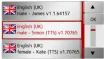 English (UK) male - James v1.1.64157 English (UK) male - Simon (TTS) v1.70765 English (UK) female - Kate (TTS) v1.70765