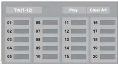 Trk(1-12) 01 02 03 04 05 06 07 08 09 10 11 12 13 14 15 16 17 18 19 20 Play Clear All