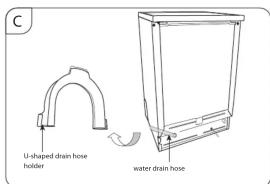 C U-shaped drain hose holder water drain hose