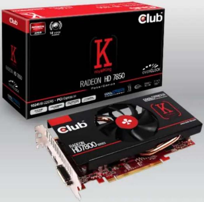 Club K ROYALIKING RADEON HD 7850 PokerSense 1024V6 GCDRS • PCI 6pt88.88 CLUB K RADEON HD7800 39985 CLUB® OverCLOCK