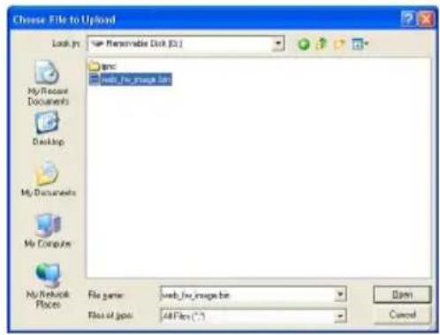 Chinese File to Upload Look in: New Removable Disk [0.1] type: web_fax_image.htm My/Reserve Documents Desktop My Documents My Computer My Network Places File name: web_fax_image.htm Files of type: 48 Files (*.7) Open Cancel