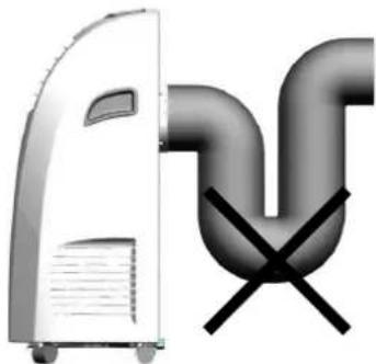 Illustration of a white industrial air purifier and a gray pipe with black X marks (no text or symbols)