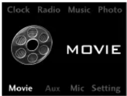 Clock Radio Music Photo MOVIE Movie Aux Mic Setting