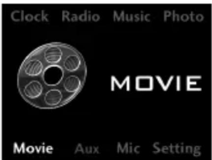 Clock Radio Music Photo MOVIE Movie Aux Mic Setting
